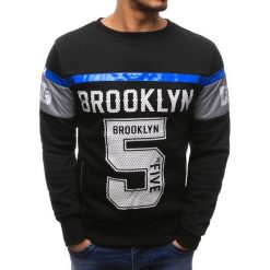 Bluzy męskie: Bluza męska z nadrukiem czarna (bx1276)