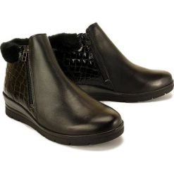 COMFORTABEL 991547-1 schwarz, botki damskie. Koturny damskie Comfortabel, z polaru, bez obcasa, na koturnie, na zamek. Za 349,90 zł.