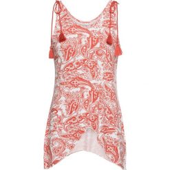 Top z frędzlami bonprix czerwony cynamonowy wzorzysty. Czerwone bluzki damskie bonprix, bez wzorów, z elastanu, bez kołnierzyka, bez rękawów. Za 37,99 zł.