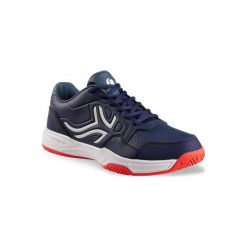 Buty tenis TS190 męskie na twardą nawierzchnię. Niebieskie buty sportowe męskie marki ARTENGO, z poliesteru, bez zapięcia, tenisowe. Za 119,99 zł.