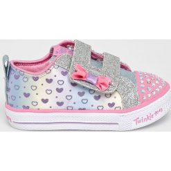 Skechers - Tenisówki dziecięce. Szare trampki dziewczęce Skechers, bez wzorów, z materiału, bez zapięcia. Za 199,90 zł.