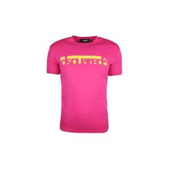 T-shirty z krótkim rękawem Dsquared S71GD0648. Różowe t-shirty męskie Dsquared, s, bez wzorów, bez kołnierzyka, krótkie. Za 479,00 zł.