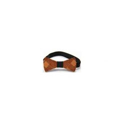 Mucha drewniana. Pomarańczowe muszki męskie marki The bow bow ties, bez wzorów, z dzianiny, eleganckie. Za 99,00 zł.