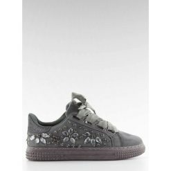 Szare trampki WEBSTER. Szare buty sportowe damskie FunKee.pl, bez wzorów, z satyny, eleganckie. Za 83,99 zł.