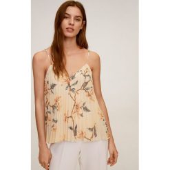 Mango - Bluzka Vainica. Białe bluzki damskie Mango, na co dzień, s, w kwiaty, z poliesteru, casualowe, bez kołnierzyka, bez rękawów. Za 139,90 zł.