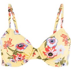 Biustonosz bikini na fiszbinach bonprix żółty z nadrukiem. Żółte stroje kąpielowe damskie bonprix, z nadrukiem. Za 21,99 zł.