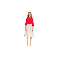 Spódnice krótkie Style S006 Rozkloszowana spódnica z kontrafałami. Brązowe spódniczki damskie Style, s, bez wzorów, krótkie, mini, rozkloszowane. Za 85,00 zł.