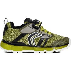 Sneakersy "Android" w kolorze szaro-żółtym. Szare trampki chłopięce geox kids, bez wzorów, z gumy, bez zapięcia. W wyprzedaży za 139,95 zł.