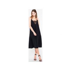 Sukienka Dream Lace. Czarne sukienki damskie CANDY FLOSS, w koronkowe wzory, z bawełny, bez kołnierzyka, bez rękawów, oversize. Za 280,00 zł.