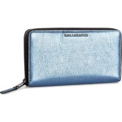Portfele damskie: Duży Portfel Damski KARL LAGERFELD – 76KW3220 Metallic Light Blue