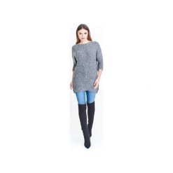 Długi sweter z rękawem 3/4. Szare swetry damskie Bird, bez wzorów, z długim rękawem, długie, bez kaptura. Za 223,00 zł.
