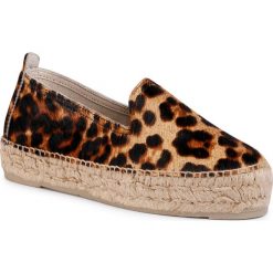 Espadryle MANEBI - Slippers D D 6.2 D0 Leopard. Pomarańczowe espadryle damskie Manebi, bez wzorów, ze skóry, bez obcasa. W wyprzedaży za 349,00 zł.