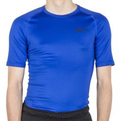 NIKE PRO > BV5631-480. Koszulki męskie Nike, xl, bez wzorów, z elastanu, sportowe, bez kołnierzyka, z krótkim rękawem, krótkie. Za 129,99 zł.