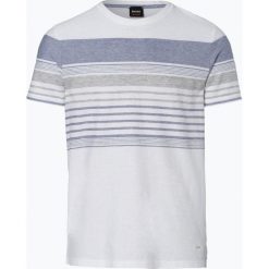 BOSS Casual - T-shirt męski z dodatkiem lnu – Tilak, czarny. Czarne t-shirty męskie marki BOSS Casual, s, w paski. Za 399,95 zł.