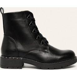 Answear - Workery Sergio Leone. Czarne workery damskie ANSWEAR, z materiału, na sznurówki. W wyprzedaży za 139,90 zł.