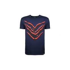 T-shirty z krótkim rękawem Roberto Cavalli HYX17T JE046. Niebieskie t-shirty męskie Roberto Cavalli, xl, bez wzorów, bez kołnierzyka, krótkie. Za 199,00 zł.