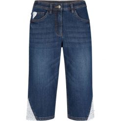 Bermudy dżinsowe z koronką bonprix ciemny denim. Czarne jeansy damskie bonprix. Za 99,99 zł.