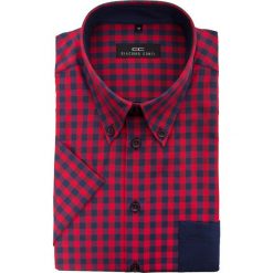 Koszula SERGIO slim 15-03-08-K. Czerwone koszule męskie Giacomo Conti, na lato, m, bez wzorów, z bawełny, button down, bez rękawów. Za 229,00 zł.