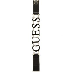 Pasek Damski GUESS - Not Coordina Ted Belts BW7295 P0160 BLA. Czarne paski damskie Guess, w paski, ze skóry ekologicznej. W wyprzedaży za 279,00 zł.