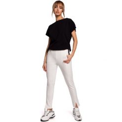 Spodnie z rozporkami - ecru. Spodnie damskie Moe, s, z elastanu. Za 169,00 zł.