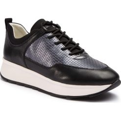 Sneakersy GEOX - D Gendry B D925TB 085QU C9B1G Black/Gun. Szare półbuty damskie Geox, ze skóry ekologicznej. W wyprzedaży za 349,00 zł.
