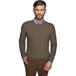 Swetry klasyczne męskie: sweter benson półgolf brąz