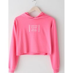 Neonowa bluza typu crop - Różowy. Różowe bluzy damskie Sinsay, s, bez wzorów, bez rękawów, bez kaptura. Za 39,99 zł.