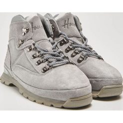Skórzane buty trekkingowe - Szary. Szare buty trekkingowe damskie marki House. Za 189,99 zł.