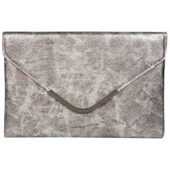 Lecharme Social elegancki srebrny sprzęgło 13000383-2. Szare torebki klasyczne damskie Lecharme, bez wzorów, eleganckie, bez dodatków. W wyprzedaży za 86,00 zł.