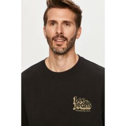 Lee - Bluza bawełniana. Czarne bluzy męskie Lee, s, z nadrukiem, z bawełny, z okrągłym kołnierzem, bez rękawów, bez kaptura. Za 219,90 zł.