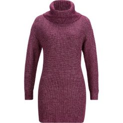 Sweter melanżowy z golfem bonprix jeżynowy. Fioletowe swetry damskie bonprix, bez wzorów, bez rękawów. Za 109,99 zł.