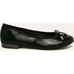S.Oliver Black Label - Baleriny skórzane. Czarne baleriny damskie S.Oliver, bez wzorów, ze skóry, bez obcasa, na obcasie. W wyprzedaży za 169,90 zł.