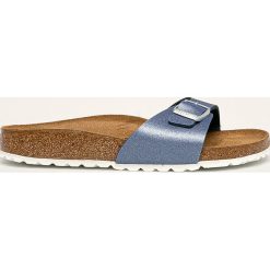 Birkenstock - Klapki Madrid. Niebieskie klapki damskie Birkenstock, bez wzorów, z gumy, bez obcasa, na obcasie. W wyprzedaży za 209,90 zł.
