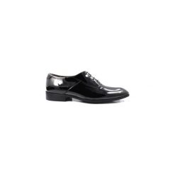 Czarne lakierki - wiedenki / oxfordy 6900-lakier T31. Czarne buty wizytowe męskie Modini Moda Męska, ze skóry, bez zapięcia. Za 269,10 zł.