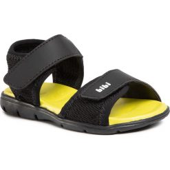 Sandały BIBI - Basic Sandals Mini 1101009 Black/Amarelo Fluor. Czarne sandały chłopięce Bibi, ze skóry ekologicznej, bez zapięcia. Za 149,00 zł.