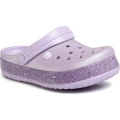 Klapki CROCS - Crocband Glitter Clog K 205936 Lavender. Fioletowe sandały dziewczęce Crocs, z tworzywa sztucznego, bez zapięcia. Za 149,00 zł.