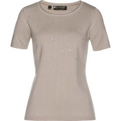 Sweter z połyskującymi kamieniami bonprix kamienisty. Szare swetry klasyczne damskie bonprix. Za 59,99 zł.