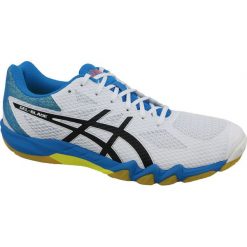 Buty do squasha Asics Gel-Blade 7 M 1071A029-100. Białe buty sportowe męskie Asics, z materiału, bez zapięcia. W wyprzedaży za 409,00 zł.