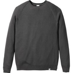 Sweter z dzianiny w strukturalny wzór bonprix antracytowy. Szare swetry męskie bonprix, s, z aplikacjami, z dzianiny, bez kołnierzyka, bez kaptura. Za 74,99 zł.