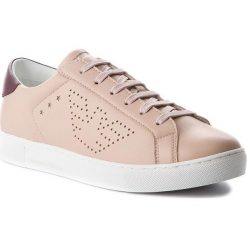 Sneakersy EMPORIO ARMANI - X3X042 XL210 A650 Nude/Bordo. Różowe półbuty damskie Emporio Armani, ze skóry ekologicznej. Za 799,00 zł.