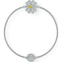 Swarovski - Bransoletka Flower. Szare bransoletki damskie Swarovski, z materiału, z kryształem, metalowe. Za 299,90 zł.