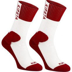 Skarpety do gry w siatkówkę V500 mid męskie. Czerwone skarpetki męskie ALLSIX, bez wzorów, z elastanu. Za 19,99 zł.