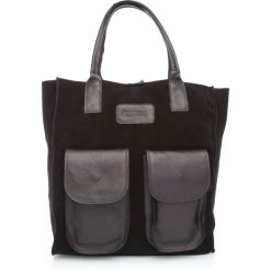 Torba shopper czarna z kieszeniami. Czarne torby damskie na zakupy Arturo Vicci, bez wzorów, ze skóry, klasyczne, na ramię, małe, bez dodatków. Za 239,00 zł.