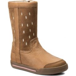 Kozaki dziewczęce: Kozaki CLARKS – Lilfolkglo Inf 261269836 Tan Leather