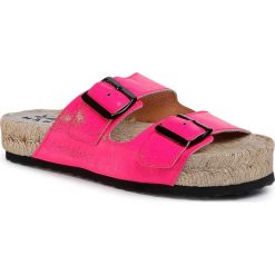 Espadryle MANEBI - Nordic Sandals F 9.1 R0 Pink Fluo. Różowe espadryle damskie Manebi, bez wzorów, ze skóry, bez obcasa. W wyprzedaży za 449,00 zł.