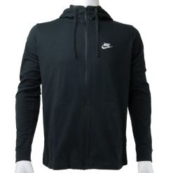 Nike M NSW Hoodie FZ JSY Club 861754-010. Czarne bluzy męskie Nike, m, bez wzorów, z bawełny, bez kołnierzyka, bez rękawów, bez kaptura. W wyprzedaży za 179,99 zł.