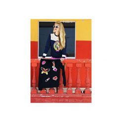 Bluza WILD THING z aplikacją. Niebieskie bluzy damskie Missspark, s, w koronkowe wzory, z bawełny, bez rękawów, bez kaptura. Za 269,00 zł.
