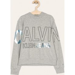 Calvin Klein Jeans - Bluza dziecięca 140-176 cm. Niebieskie bluzy dziewczęce Calvin Klein Jeans, z nadrukiem, z elastanu, bez rękawów, bez kaptura. Za 299,90 zł.