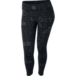 Legginsy Nike Epic Lux Flash Printed Tights W Czarne. Czarne spodnie damskie Nike, na zimę, s, bez wzorów, z materiału, do biegania. Za 269,99 zł.