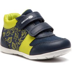 Sneakersy GEOX - B Ethan B. B B821PB 01054 C0749 M Navy/Lime. Niebieskie trampki chłopięce Geox, bez wzorów, ze skóry ekologicznej, na rzepy. W wyprzedaży za 99,00 zł.